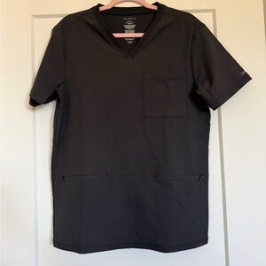 Jaanuu Men's Black V-Neck Utility Scrub Top